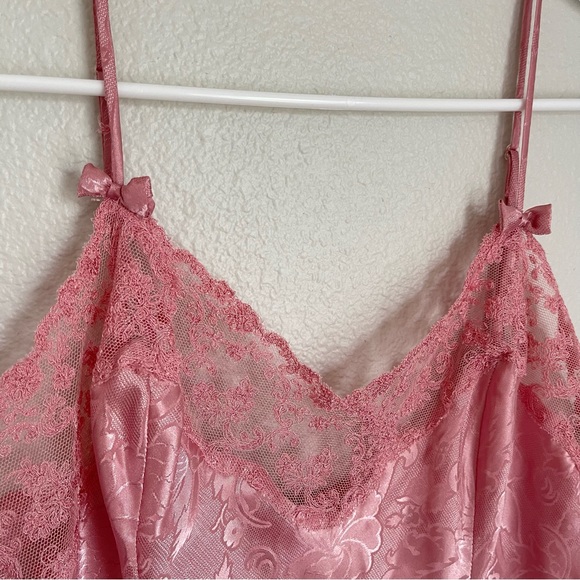 Vintage Gold Label Victoria's Secret Barbiecore Lace Babydoll Slip Dress Size M - Picture 3 of 13